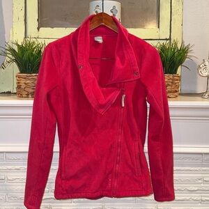 Bench Pink Fleece Asymmetric Zip Sweater Urban Wear Athletic Pockets Size M
